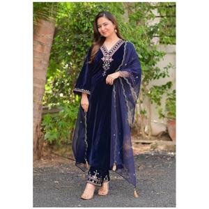Ensemble robe et pantalon Anarkali pour femme avec Dupatta pour soirée - Product Image 1