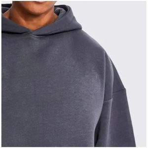 Men's Oversized Hooded Fleece Sweatshirt Solid Color Casual Pocket Design Regular Fit Autumn Wear 100% Cotton Knitted Style - Product Image 3