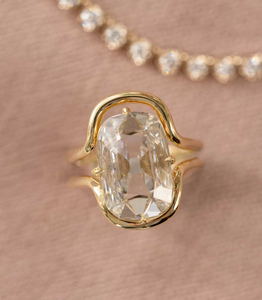 VIBHINI 3ct Cushion <b>Old</b> Mine Cut Lab Grown Diamond Ring IGI Certified 14K Gold Bridal Ring for Women Wedding Party Gift - Product Image 4
