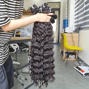 Mixed Length 10-30\" Natural Black Remy Hair Weft Double Drawn Eurasian Curl Bundles Full End No <b>Tangle</b> - Product Image 2