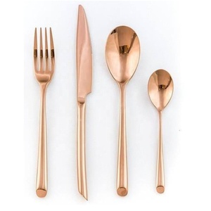 New Gold PVD Eco Friendly Stainless Steel Matte Polish Modern <b>Flatware</b> Set for Business Gifts - Product Image 1