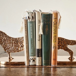 Metal Car <b>Bookends</b> Set Of 2 Gold Plated Sculptural Design Modern Rectangle Shape For Home Office Decor - Product Image 5