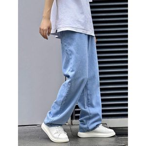 Jeans de Mezclilla Vintage para Hombre, Corte Recto, Cintura Alta, Lavado Claro, Ecológicos, Transpirables, Estilo Urbano, Tallas 28-42 - Product Image 2