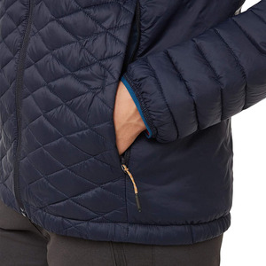 Chaqueta Acolchada con Capucha para Hombre, Cierre Frontal con Cremallera, Color Negro Sólido, Abrigo de Invierno, Acolchado, Resistente al Viento, Corte Ajustado, Relleno de Poliéster - Product Image 6