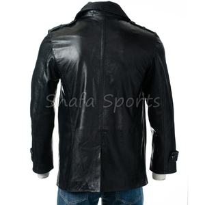Customizable Men's Winter <b>Jacket</b> Genuine Sheepskin <b>Bomber</b> Leather Multi-Color Thin Long with Custom Logo - Product Image 4