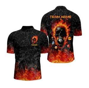 ผู้ผลิตเสื้อเจอร์ซีย์คอซิปแบบกำหนดเอง 8 บอล ขายส่งชุดกีฬา - Product Image 1