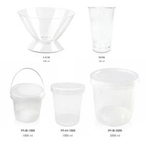 Logo personnalisé Gobelets à gelée en plastique transparent avec couvercles dôme pour boulangerie et traiteur - Product Image 1
