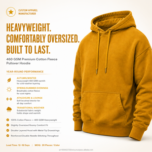 Sudadera con Capucha Extra Grande de Alta Calidad para Hombre, 400GSM, Algodón Grueso, Personalizable con Logotipo, Estilo Urbano, Sudadera de Invierno Antiarrugas - Product Image 6