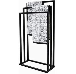 Porte-serviettes et porte-plaids autoportant à 3 barres avec support pour salle de bain, pour baignoire ou douche, efficace - Product Image 1