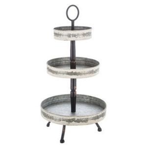 High Quality Galvanized <b>3</b>-<b>Tier</b> <b>Cake</b> <b>Stand</b> Metal Tiered Serving Tray for Farmhouse Decor Wedding Cupcake Display Low Price - Product Image 1
