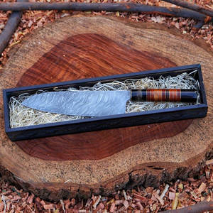 Cuchillo de chef de acero de Damasco de lujo, hecho a mano, herramienta de cocina premium, diseño elegante para chefs profesionales de restaurantes. - Product Image 2