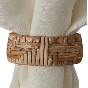 <b>Set</b> of four handcrafted open lattice rattan loop napkin rings for <b>rustic</b> <b>dining</b> <b>table</b> decor, available at wholesale prices. - Product Image 1