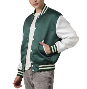 Service OEM 2025 – Nouvelle Veste de Baseball en Satin Respirante Personnalisée Style Urbain Boutonnée pour Hommes - Product Image 5