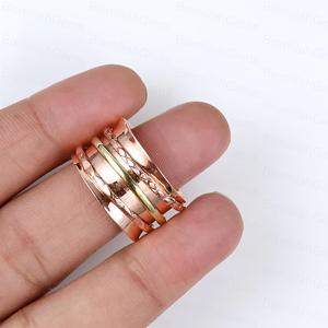 New Arrival Solid 925 Sterling <b>Silver</b> Plated With Rose Gold Plated <b>Spinner</b> <b>Ring</b> for Women Anxiety Wholesale Jewelry Manufacture - Product Image 4