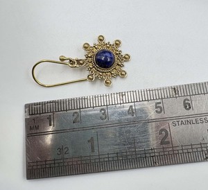 Natural Lapis Lazuli Brass Silver Plated Vintage Minimalist Classic <b>Hook</b> Dangle Drop Blue Gemstone <b>Earrings</b> - Product Image 4