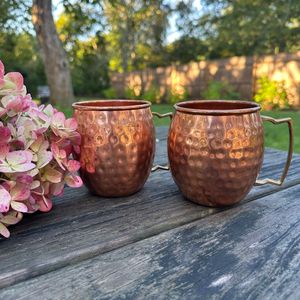 Copper Moscow mule mug set harbor sunrise beverage <b>cups</b> <b>reusable</b> handmade serving mugs premium finish - Product Image 6