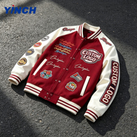 Jaket Varsity Chenille Kasual Harian dengan Bordir Huruf Hip Hop Kelas Atas Layenne, Logo Kustom untuk Klub Tim