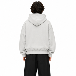 Sweat-shirt à capuche zippé intégral pour homme, coupe ample et courte, en molleton technique épais 500 GSM, 100% coton de haute qualité, fournisseur ODM - Product Image 5