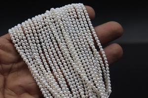 Perlas Redondas Lisas de Agua Dulce Naturales de Calidad AAA, 3mm, 5 Pulgadas, Hilo Personalizable, Peso Ajustable para la Fabricación de Joyas - Product Image 5