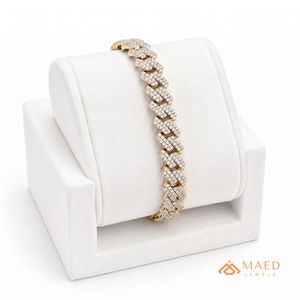 กำไลข้อมือโมอิสซาไนต์ชุบทอง 18K เครื่องประดับแฟชั่น กำไลแบบโซ่เกลียว สำหรับผู้หญิงผู้ชาย ของขวัญสุดหรู เครื่องประดับนิวยอร์กซิตี้ - Product Image 1