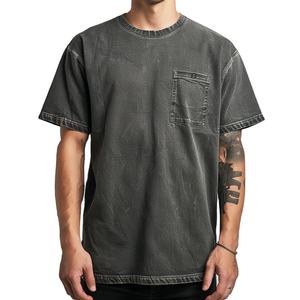 เสื้อยืดวินเทจแขนสั้นผ้าฝ้ายย้อมสี 100% สำหรับผู้ชาย - Product Image 1