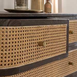 Commode à 4 tiroirs Vandana Ultra Radiant en bois de manguier et cannage - Product Image 5