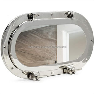 Espejo de ojo de buey de diseñador de latón macizo de calidad superior Beautifly antiguo-Decoración de pared cromada Vintage de lujo forma ovalada - Product Image 3