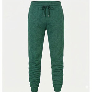 Magnifique ensemble de survêtement d'hiver pour homme, couleur verte, imprimé uni, 100 % coton, en molleton, design anti-transpiration, tendance - Product Image 4