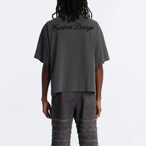 Camiseta Oversize de Corte Cuadrado para Hombre, 100% Algodón, Hombros Caídos, Estilo Urbano, Calidad de Lujo, Logotipo Personalizado, Camiseta Lisa para Hombre - Product Image 2