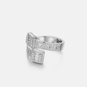 Anillo Minimalista Geométrico de Moissanita con Engaste de Plata 925, Unisex, para Uso Diario, Corte Brillante Redondo - Product Image 3