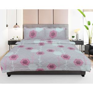 Nature Bliss 4 Pc 20s Cotton Bedding Set <b>Queen</b> Floral Printed Comforter Standard <b>Bed</b> <b>Sheets</b> Quality Plain for Home Hotel Summer - Product Image 1
