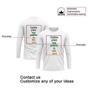 Camisetas de Manga Larga con Logotipo de Marca Personalizado, 220 g/m², Cuello Redondo, Estilo Urbano, Hombros Caídos, Talla Grande - Product Image 2