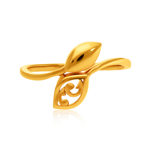Elegant Curved Petal Gold <b>Ring</b> Luxury Gold Plated Leaf Design <b>Adjustable</b> <b>Ring</b> for Women Elegant Fashion Jewelry - Product Image 3
