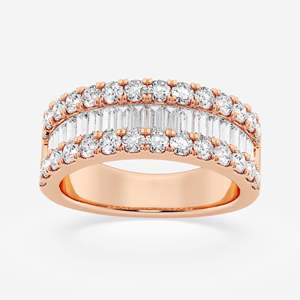 Diamond Eternity Band Ring Round Brilliant Baguette Cut Channel Setting Women's Classic Wedding Jewelry - Product Image 2