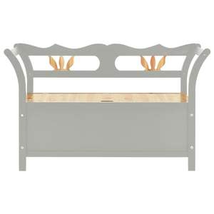 Banc à chaussures en bois d'ingénierie de type sapin massif gris moyen - Product Image 3