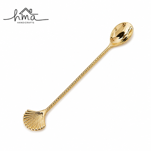 Ensemble cuillère et fourchette en laiton, couleur or et argent, cuillère ovale, fourchette à quatre dents, manche décoré en forme de feuille, vaisselle élégante - Product Image 6