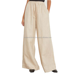 Elegantes pantalones cortos de lino y algodón para mujer, transpirables y versátiles para uso diario - Product Image 1