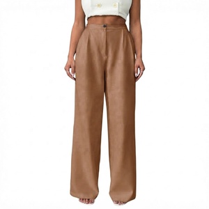 Women's Breathable Comfortable Full Length Straight <b>Trousers</b> Women's Casual Relaxed Fit Ankle Length Smart <b>Trousers</b> - Product Image 1