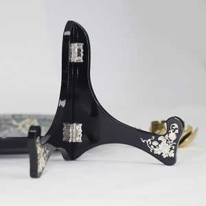 Mother of Pearl <b>Decorative</b> <b>Tray</b> with Songhak Crane & Moon Elegant Asian Inspired Design - Product Image 2