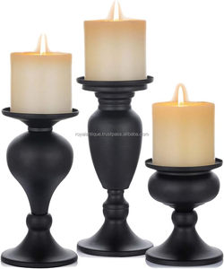 Bougeoir élégant noir mat en métal enduit de poudre fait à la main ensemble maison Halloween Diwali Festivals mariages Ramadans fêtes bas - Product Image 5