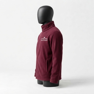Veste en polaire douce avec logo personnalisé, tissu en toile, col montant, veste en polaire décontractée pour l'extérieur - Product Image 4