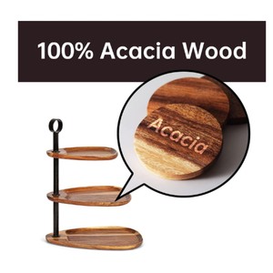 Présentoir rustique à 3 niveaux en bois pour gâteaux, pâtisseries et plats, idéal comme centre de table - Product Image 4