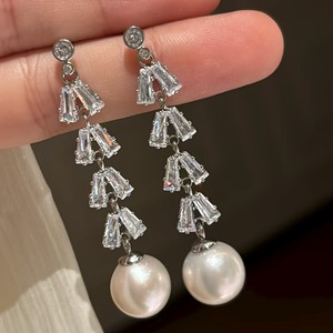 Pendientes Largos de Diseño Colgante Hao Shi, Moda de Lujo para Mujer, Nuevo Estilo Edison, Casi Redondos, 11-12 mm, con Borlas - Product Image 3