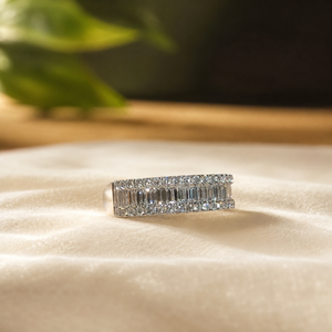 Women's Moissanite Wedding <b>Band</b> <b>Ring</b> 925 Sterling Silver Proposal <b>Ring</b> Baguette Cut Diamond Engagement <b>Ring</b> - Product Image 3