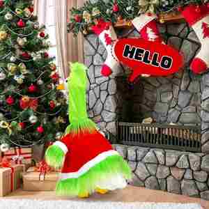 Tenue de Noël amusante pour statue de jardin, vêtements de décoration extérieure pour pelouse, ensemble mignon pour oie de porche - Product Image 5