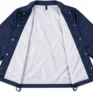 Veste Coach Homme Bleu Marine Coupe-Vent Décontractée Col Rabattu Coupe Classique Extérieur Polyester Style Automne - Product Image 5