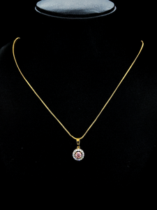 Collar con Colgante de Diamante Cultivado en Laboratorio, Corte Redondo, Color Rosa, Oro Rosa de 9K, 0.734 Quilates, Moderno, para Boda - Product Image 1