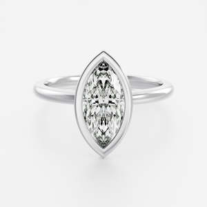 Anillo solitario de oro macizo de 14 quilates con diamante de corte marquesa cultivado en laboratorio, joyería fina de alta calidad, certificado IGI, anillo de compromiso para mujer - Product Image 4