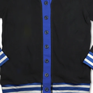 Cárdigan de Punto a Rayas Negro para Hombre ZPB, Suéter de Algodón y Lana con Letras Griegas Personalizadas OEM, Transpirable, Informal, Ropa Universitaria de Invierno - Product Image 4