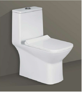 Inodoro de una pieza PLUTO-5008 para sanitarios, con descarga por arrastre, moderno, para villas, baños escolares, hoteles, con sifón en P alargado - Product Image 1